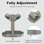 Plutus Pet No Pull Dog Harness, Adjustable Nylon Harness with Soft Padding, Reflective and Heavy Duty Dog Harness for Small, Medium, Large Dogs(Beige, XL)