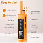 Shock Collar for Dogs - 4265ft Waterproof Training Collar with Flashing Light for Small Medium Large Dogs with Rechargeable Remote, Beep (1-8), Vibration(1-16), Safe Shock(1-99) (Orange)