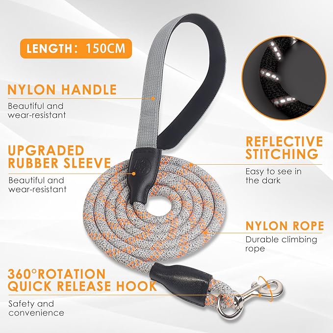 Dog Harness and Leash Set, No Pull Saddle Style Pet Harness, Breathable Mesh Adjustable Reflective Dog Vest for Dogs and Cat Medium Small Harness 2 D-Rings (Orange, S)