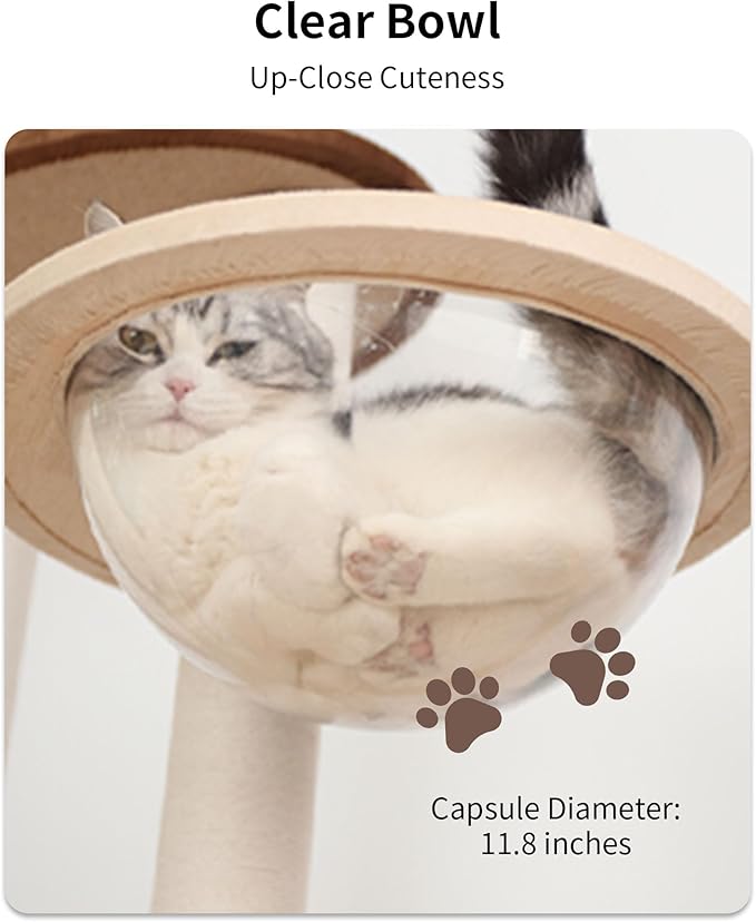 Modern Cat Tree for Large Cat, Wood Cat Tower Heavy Duty with Scratch Post for Indoor Big Cats (133cm (Particle Board))