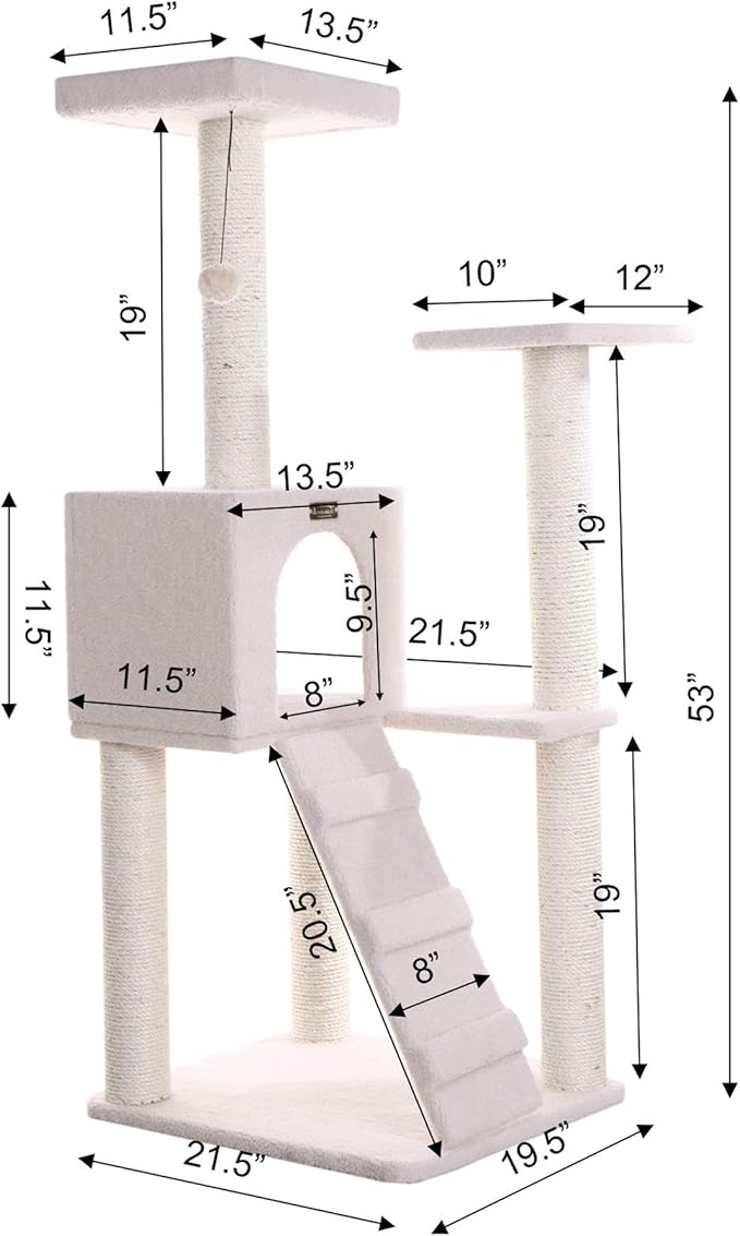 Armarkat B5301 53-Inch Cat Tree, Ivory