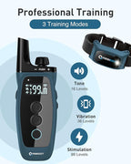 ABBIDOT Shock Collar for Dogs - 3500FT Dog Training Collar with Remote，IPX7 Waterproof & 4 Training Modes, Safety Lock & Night Vision Light，Rechargeable E-Collar for All Breeds
