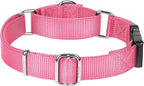 Martingale Collar for Dogs with Quick Release Buckle, Heavy-Duty Solid Color Nylon Training Collars - Adjustable No-Slip Design for Medium & Large Dog