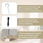 3 Function in 1 Cardboard Cat Scratcher Board, 31.5 in Cat Scratcher House, Cat Scratchers for Indoor Cats, Arched Cats Scratch Pad As Cat Bed, Cat Tunnel for Sleep, Grind Claws (Beige)