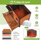 GUTINNEEN Extra Large Outdoor Heated Dog House XL Insulated Dog Kennel with Safe Heating Pad, Chew-Proof Metal Frame, 6-Sided Thermal Liner for Large Dog Breeds, 44.6" L × 41.1" D × 32.9" H