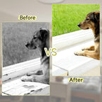 Window Still Protector from Dog Cat Scratching L-Shape Cuttable Self-Adhesive for Furniture Edge Door Wall Protection（White5.43×78.7Inchs）