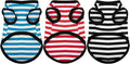 Paiaite 3-Piece Dog Striped Shirt Set - Light Color Cotton Sleeveless Tank Top - Breathable Pet Apparel - Small to Medium Dogs - Black, Red, Blue