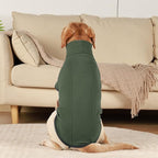 ROZKITCH Dog Winter Coat Soft Pullover Pajamas, Pet Windproof Warm Cold Weather Jacket Vest Cozy Jumpsuit Apparel Outfit Clothes for Walking Hiking Travel Sleep Green 2XL