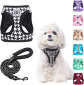 BEAUTYZOO Small Dog Harness and Leash Set,Step in No Choke No Pull Soft Mesh Dog Harnesses Reflective for Extra-Small/Small Medium Puppy Dogs and Cats, Plaid Dog Vest Harness for XS S Pets, Black XXS