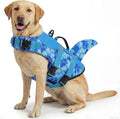 ASENKU Dog Life Jacket - Pet Safety Vest for Swimming & Boating, Shark Life Jacket with Floatation, Dog Lifesavers Swimsuits for Small Medium Large Dogs (Blue Cow Print, L)