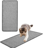 Cat Scratcher Mat Natural Sisal Fabric Cat Scratching Pad Couch Protector Horizontal Floor Cat Carpet Easy Use for Indoor Cats, Grey, 16" x 24"