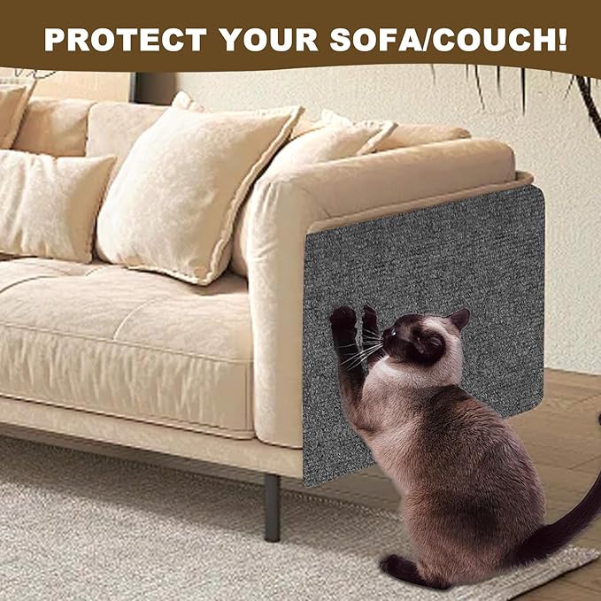 118'x15.8' Trimmable Cat Scratching Post Carpet Cover and Mat Cat Scratcher for Steps and Couch DIY Protector