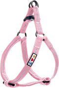 Pawtitas Recycled Reflective Step-in Dog Harness – Adjustable No-Pull Vest for Puppies to Seniors, Safe & Comfortable XS Pink