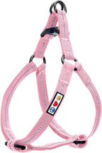 Pawtitas Recycled Reflective Step-in Dog Harness – Adjustable No-Pull Vest for Puppies to Seniors, Safe & Comfortable S Pink