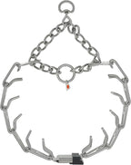 Herm Sprenger Stainless Steel Prong Dog Collar with Centered ClicLock Buckle and Assembly Chain Quick Release Training Pinch Collar for Large and X-Large Dogs Made in Germany