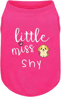 Pink Cotton Dog Shirt with 'Little Miss Shy' Print, Soft & Breathable Pet Apparel for Small to Large Dogs, All-Season Sleeveless Vest, Cute and Comfortable Dog Outfit.Pink Puppy L