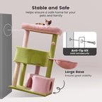 Gardner Pet 41" Cat Tree for Medium-Large Cats, Heavy Duty Cat Trees Pink Cat Towers with 2.8in Posts, Easy to Assembly