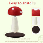 Cat Scratching Post Full Sisal Wrap Cat Tree Cute Mushroom Cat Tower Scratcher for Indoor Cats 19.7Inch