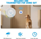 Dog Doorbell, Wireless Ring Bell to Go Outside, IP55 Waterproof Buttons, 55 Melodies, 4 Volume Levels & 950ft Range (White, 1 Reciever 1 Transmitter)