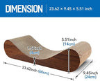 FluffyDream Cat Scratcher Cardboard, Scratching Pad House Bed Furniture Protector, Infinity Shape, Curved (Wood, Bone)