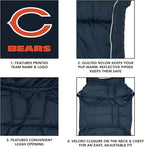 NFL Chicago Bears Puffer Vest for Dogs & Cats, Size Small. Warm, Cozy, and Waterproof Dog Coat, for Small and Large Dogs/Cats. Best NFL Licensed PET Warming Sports Jacket