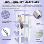 5 Level Cat Tree for Outdoor and Indoor Cats,Large Cat Tower with Scratching Posts 46 inches