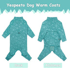 Dog Coats Autumn Winter Jumpsuit for Large Medium Dogs, Warmer Recovery Suit Polar Fleece Dog Bodysuit Lightweight Pajamas Pullover Stretchy Onesie Four-Legged Cold Weather Clothes (2XL, Green)