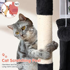 Cat Tree with Scratching Post,Cat Tower House for Indoor Large Adult Cats Kittens,21x21x70in Multi-Level Activity Cat Cando Furniture,Dark Grey