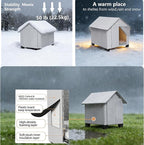 Outdoor Dog House, Elevated Foldable Dog Cave Bed with Removable Plush Mat for Medium Dogs Up to 23.6 Inches Long