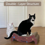 Cat Scratcher, Cat Scratching Board for Cats, Scratch-Resistant Scratching Post Large (20L x 4H in.) and Small (16.5L x 2.5H in.), Corrugated Cardboard