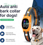 My Pet Command 2-1 Dog Bark Collar with 300Ft Fob Remote Tag. Smart AI Anti Barking Training Rechargeable 5 Sensitivity Levels, Beep Vibration, Shock (Optional). L,M,S Dogs Waterproof 2 Collar Kit