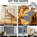 78.8"x15.8" Cat Scratch Furniture Protector,Light Grey Adhesive Cat Scratching Mat,DIY Cat Scratch Protection Pad for Couch, Bed，Carpet，Door & Cat Scratching Post(Light Grey)