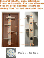Door Hanging Cat Tree,Door Hanging Cat Shelf with Soft Mat,4-Levels Over The Door Cat Climber for Indoor Cats(Wooden-67.3" H X 23.2" L X 8.3" W)