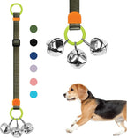 SVD.PET Dog Door Bell with Hanging Ring, Dog Bells to Go Outside for Potty Training, Can Attach to Door Knob or Anywhere Near The Door, Height Adjustable, Loud Jingle Bells for Puppies (Army Green)