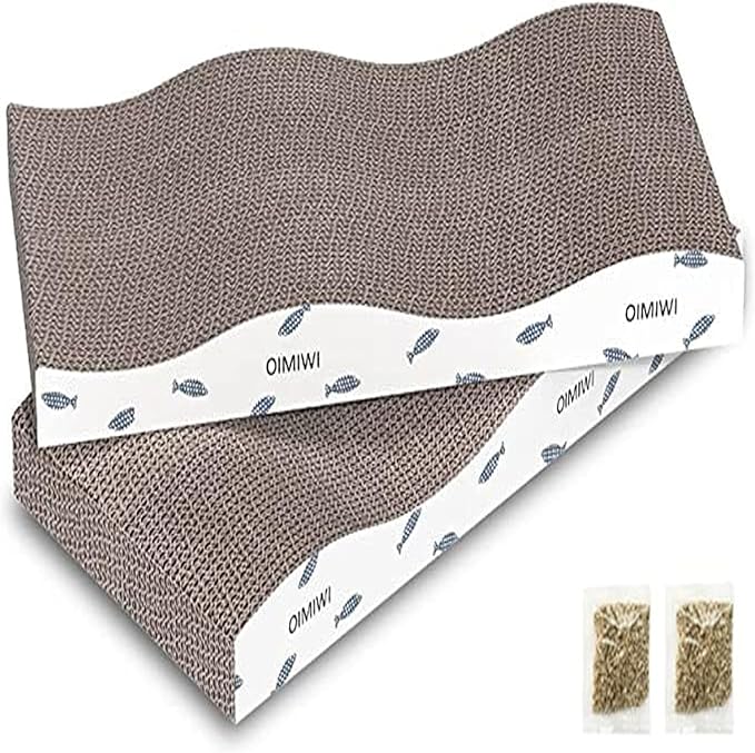 Cat Scratcher 2 PCS Pad, Cardboard with Premium Reversible Scratch Textures Design Wide Durable Scratching Pad