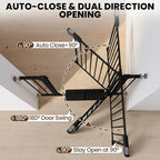 Baby Gate for Stairs, 29.7-40.6" Pressure Mounted Dog Gate, Auto Close Safety Gate for Children & Pets, Easy Install Pet Gate with Walk Thru Door for Doorways & Hallways, No Drilling, Dual-Lock Design
