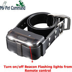 My Pet Command 1.25 Mile (6600Ft) Long Range Dog Training Collar Safe Shock with Remote Shock,Vibrate,Tone Flashing Beacon Lights Waterproof Rechargeable Hunting add Up to 3 Collars Xtra Collar Only