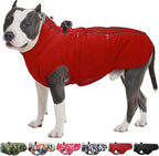 Dog Winter Jacket - XX Large, Warm Zip Up Snowsuit Dog Harness Vest, Reflective, Water-Resistant, Red