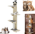 Door Hanging Cat Shelf - Stable & Safe 4-Levels Over The Door Cat Tree Climber with Removable Soft Mat, Vertical Cat Tree Over The Door, Door Cat Shelf for Indoor Cats (B, 59.1" H X 21.6" L X 9.6”w)