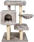 43-in Heavy-Duty Cat Tree for Large Cats, Multi-Level Tower with Sisal Scratching Posts, Plush Perch, Hammock & Condo Anti-Tip Design
