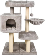 43-in Heavy-Duty Cat Tree for Large Cats, Multi-Level Tower with Sisal Scratching Posts, Plush Perch, Hammock & Condo Anti-Tip Design