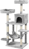 Topeakmart 59 inches Cat Tree Cat Tower Stand House Condo with Big Hammock Scratching Post Kitty Pet Play House