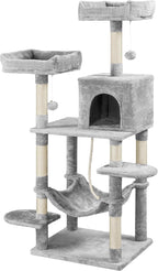 Topeakmart 59 inches Cat Tree Cat Tower Stand House Condo with Big Hammock Scratching Post Kitty Pet Play House