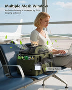 Pecute Expandable Pet Carrier Airline Approved Dog Cat Carrier, Breathable Soft-Sided with Locking Zippers, Pet Travel Bag for Small Dog Cat Anti-Scratch Mesh Leakproof Pee Pad (Dark Green)