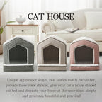 Orthopedic Cat House for Indoor Cats,Small Dogs,Super Soft Cat Bed Cave,Condos, Cubes,Cat Hideaway,Covered,Cat Bed for Kitty Small Medium Large Pet (Pink, 18" L x 15" W x 17" Th)