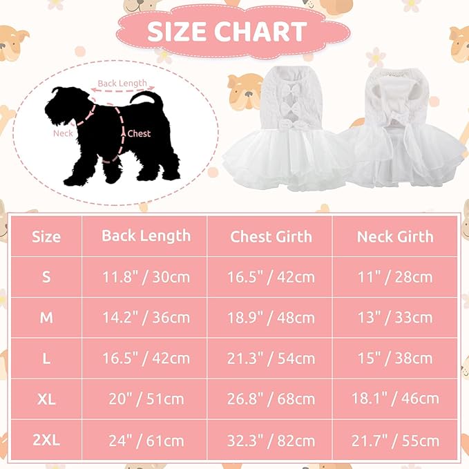 ASENKU Dog Dress, Dog Wedding Dress, Pet Lace Princess Dress with Bows for Wedding Birthday Party, Puppy Formal Apparel with Pearl Necklace for Small Medium Dogs (Blue, Medium)