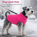 ASENKU Dog Winter Coat - Waterproof Windproof Dog Jacket, Warm Snowproof Doggie Puffer Vest for Cold Weather, Lightweight Snow Coats for Small Medium Large Dogs (Pink, XL)