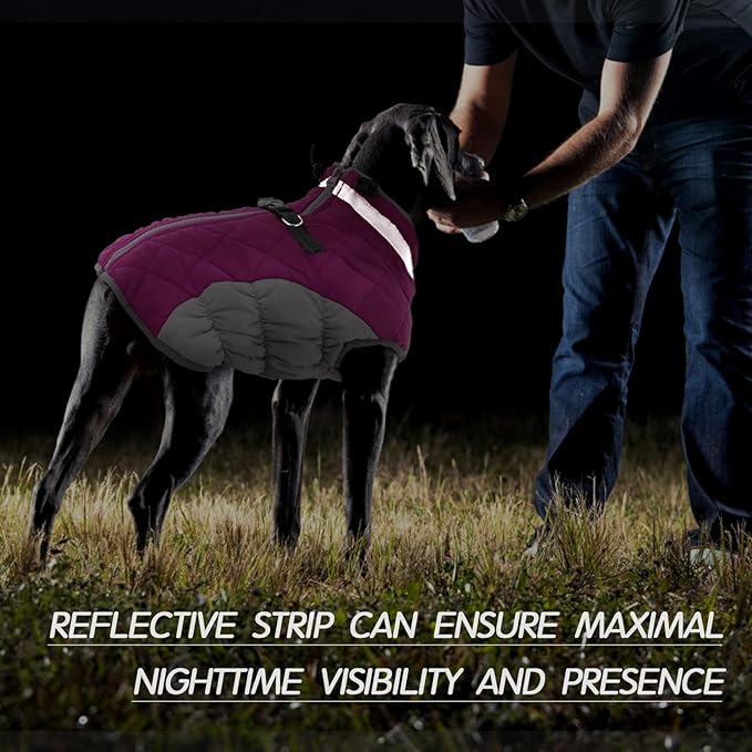 FUAMEY Dog Coat for Small Dogs,Waterproof Dog Winter Jacket with Harness Built in Puppy Cold Weather Coats Reflective Pet Vest with Zipper Warm Fleece Dogs Snowsuit Windproof Pink XS