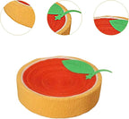 Sisal Round Cat Scratching Board Scratcher Bowl for Indoor Cats Wear Resistant Fruit Scratch Board for Kitty Kitten, Orange