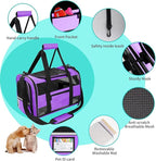 Large Airline Approved Cat Carrier Dog Carriers for Dogs Under 25 Lbs, Collapsible Soft Sided Travel Carriers for Puppy Kitten, Purple